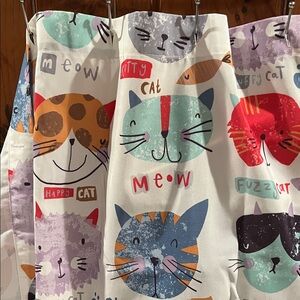 Colorful Cat Print Shower  Curtain